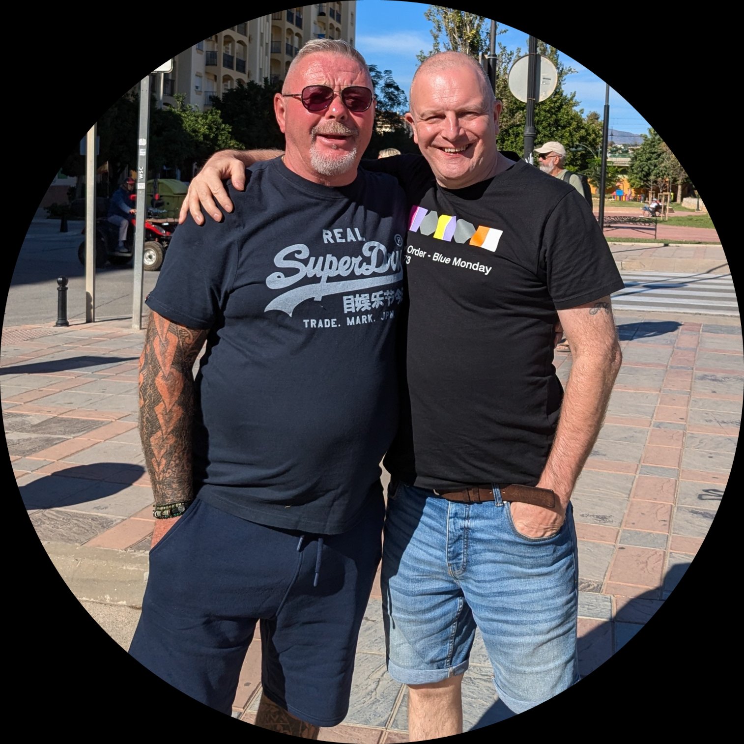 Justin Callaghan and his best mate Pat in Spain